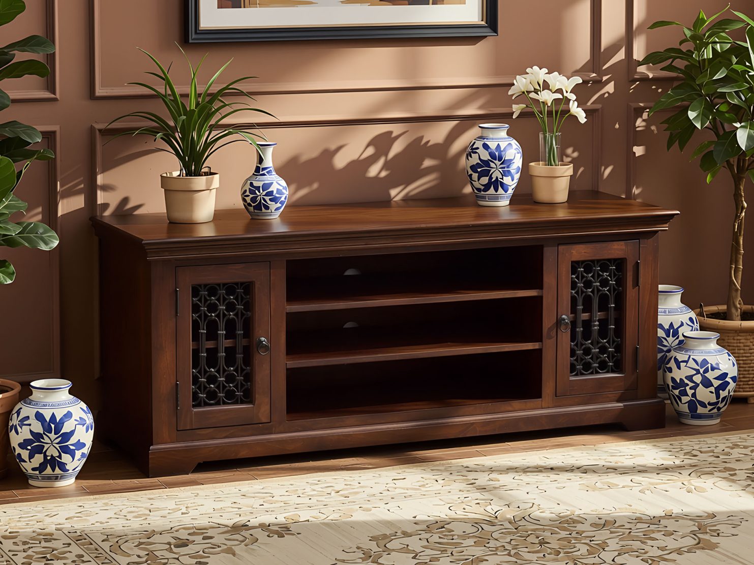 komoda-rtv-kolonialna-szafka-pod-telewizor-lite-drewno-palisander-indyjski-metaloplastyka