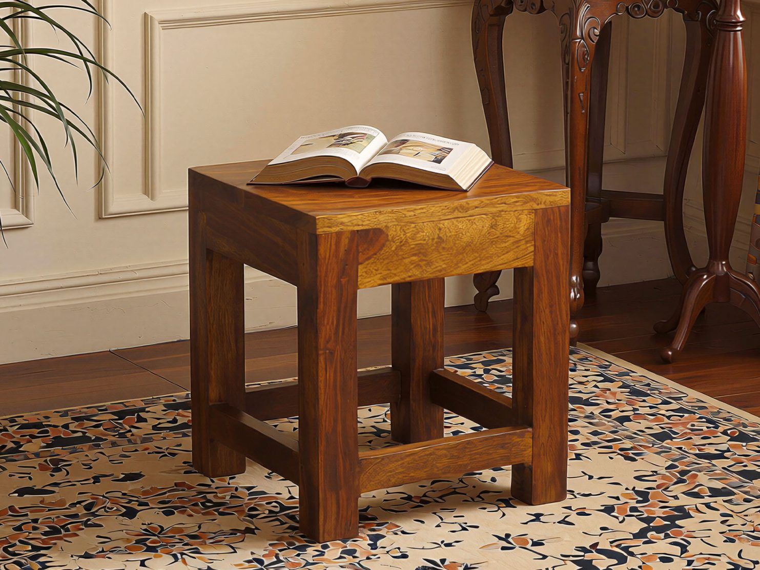taboret-stoliczek-kolonialny-lite-drewno-palisander-indyjski-jasny-braz-nowoczesny