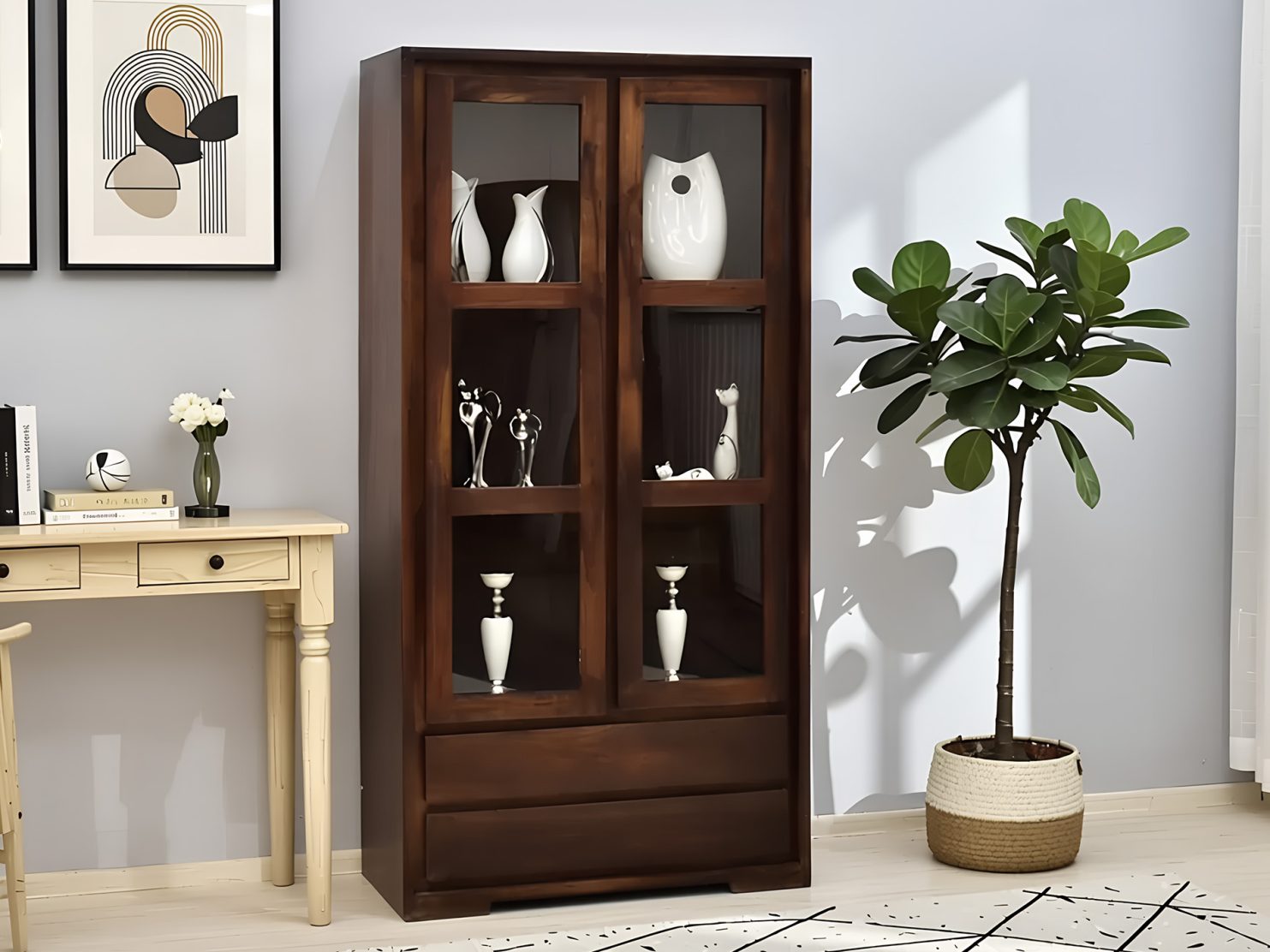 witryna-kolonialna-lite-drewno-palisander-indyjski-ciemny-braz-z-szufladami