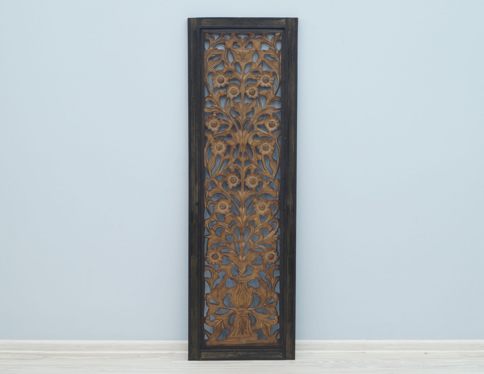 Panel ścienny wykonany ręcznie brązowy prostokątny