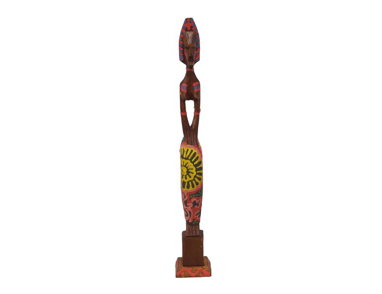 Figurka drewno malowana postac afrykanska