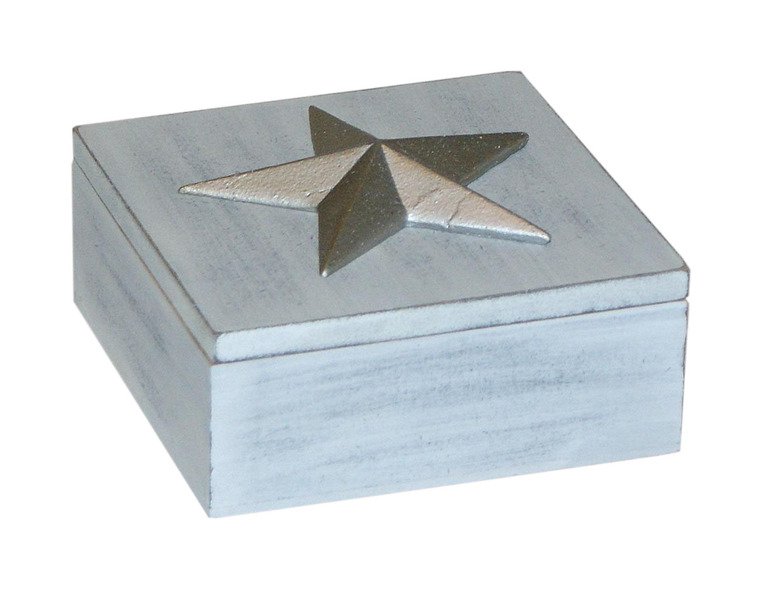 Szkatułka pudełko malowane przecierane dekoracyjna gwiazda