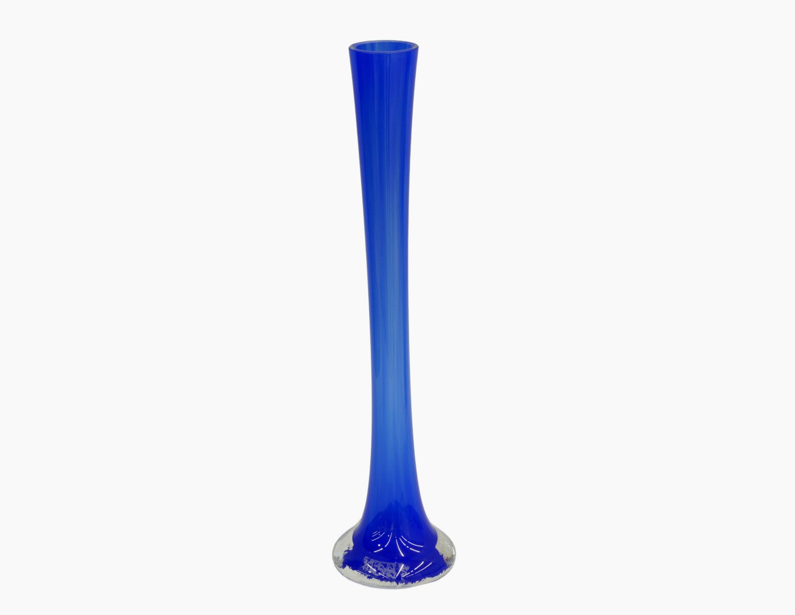 Wazon szklany ręcznie malowany niebieski
