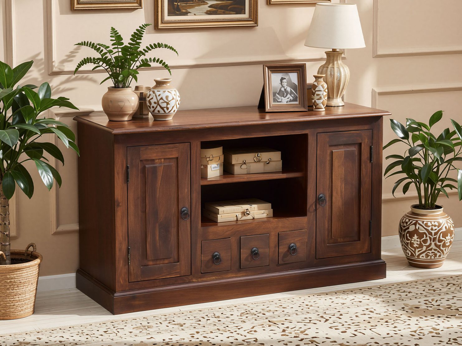 komoda-rtv-szafka-pod-telewizor-kolonialna-lite-drewno-palisander-indyjski-wysoka