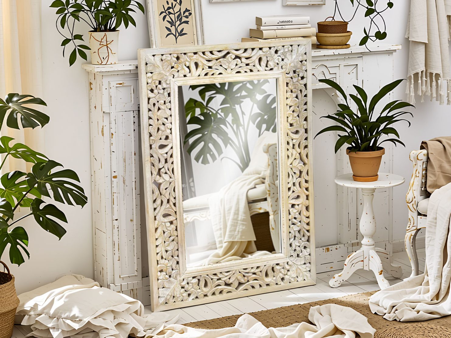 lustro-kolonialne-rama-lite-drewno-mango-azurowa-biala-przecierana