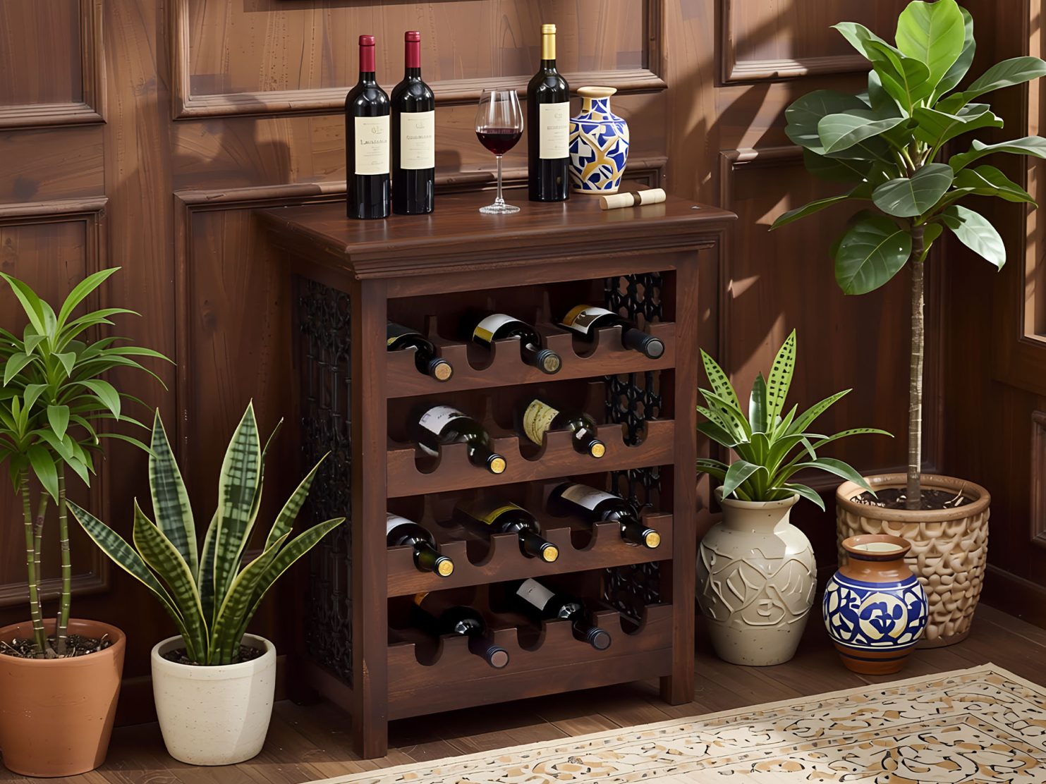 stojak-na-wino-kolonialny-jalna-lite-drewno-palisander-indyjski-z-metaloplastyka-ciemny-braz