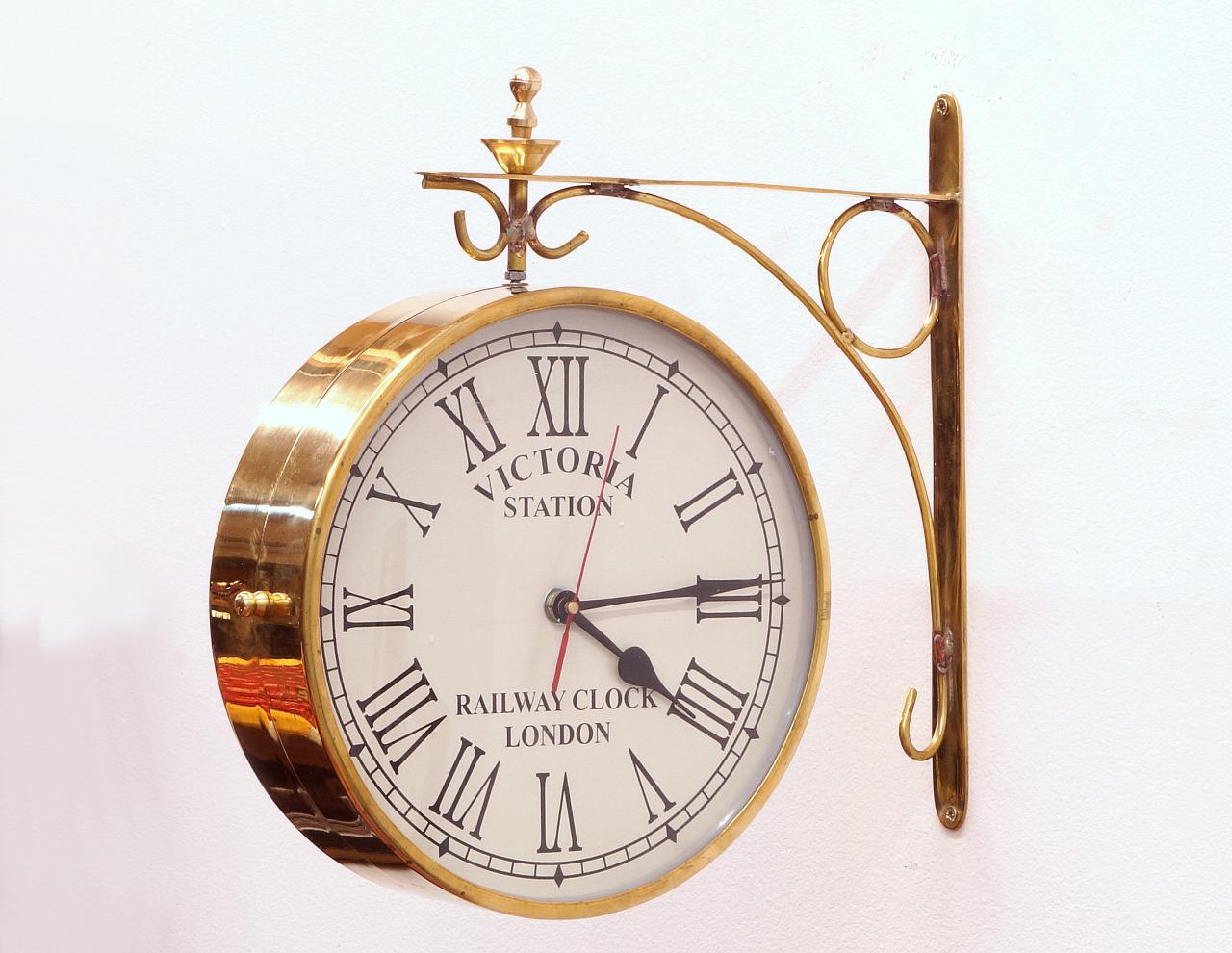 Zegar kolejowy ścienny indyjski w klasycznym stylu Retro Vintage