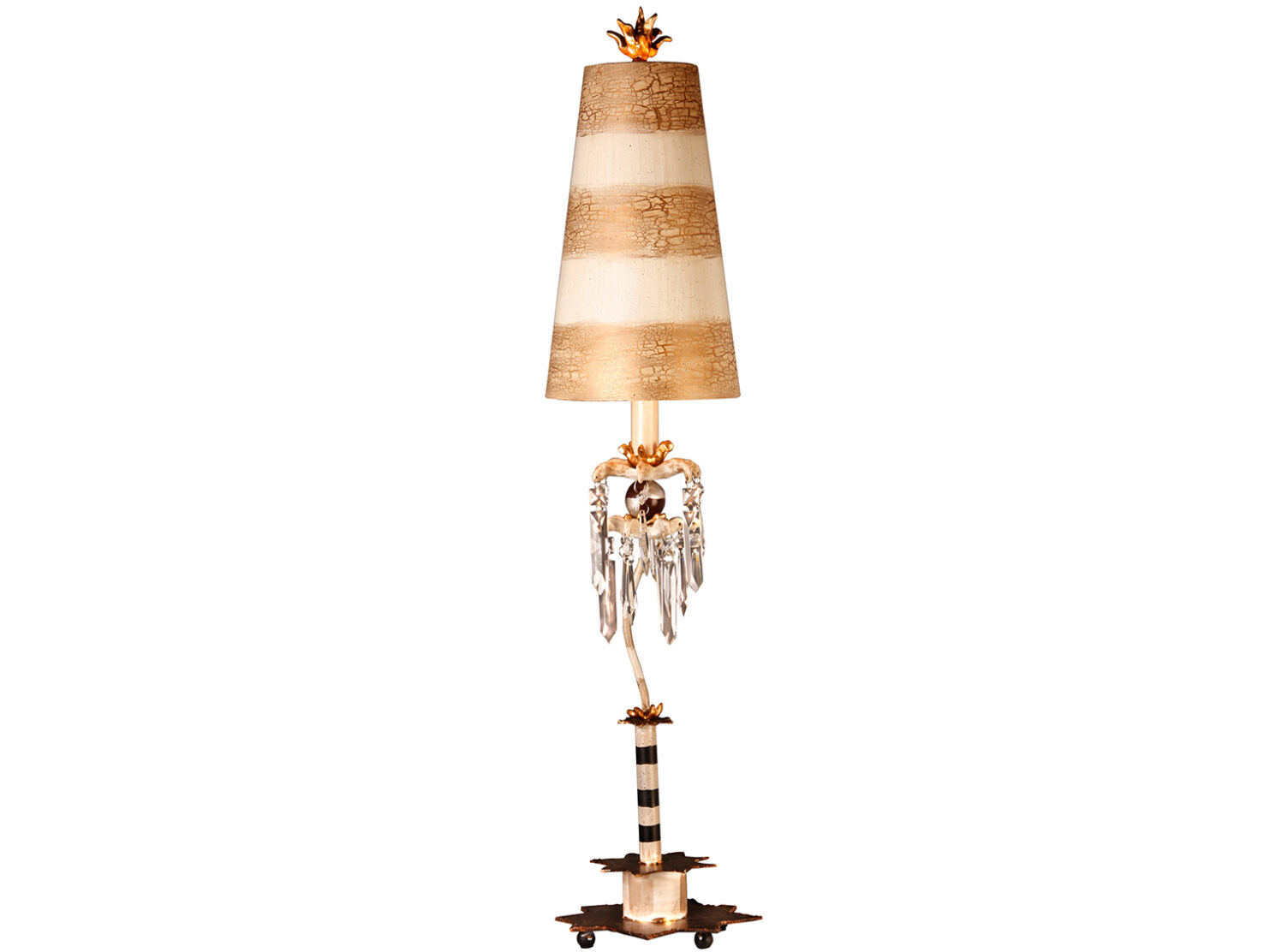 lampa stojaca stolowa zlota gwiazda paski