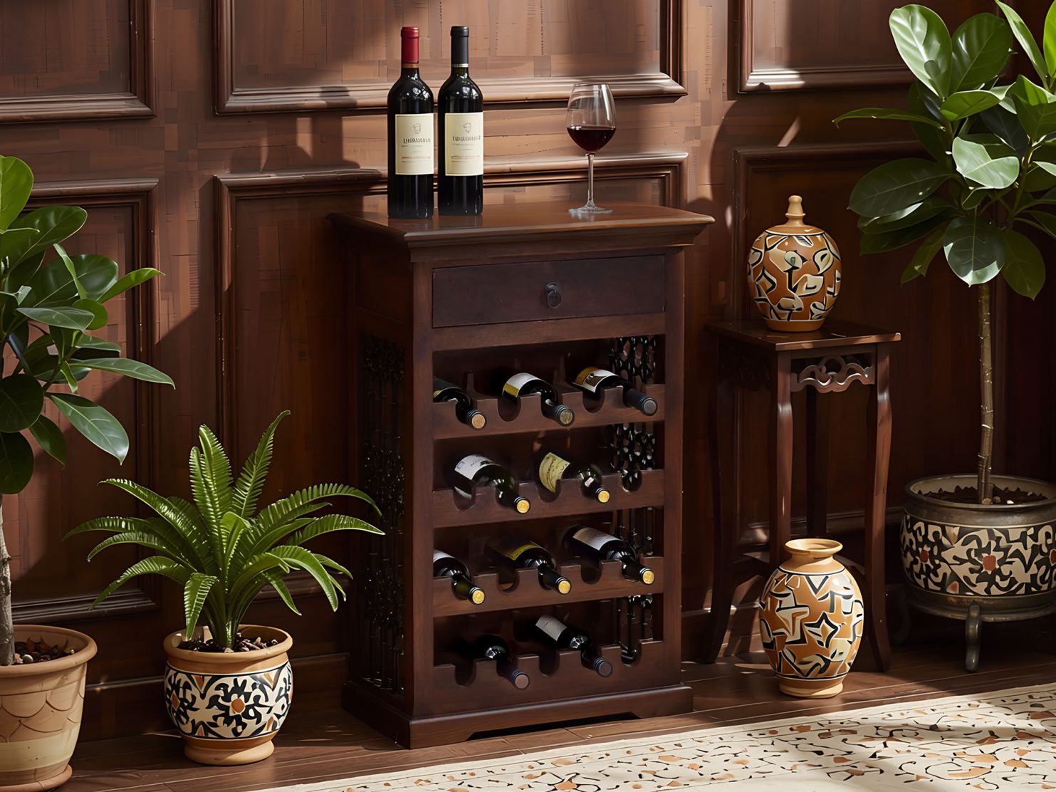 szafka-na-wino-kolonialna-lite-drewno-palisander-indyjski-metaloplastyka-ciemny-braz