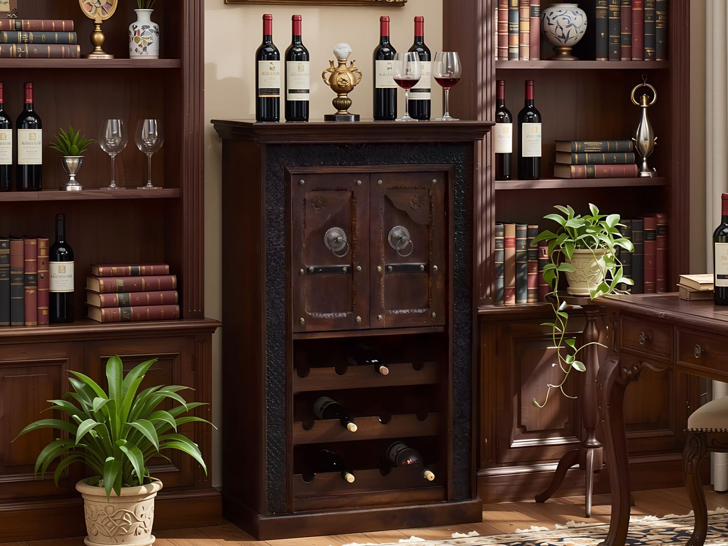 komoda-na-wino-kolonialna-lite-drewno-palisander-indyjski-recznie-rzezbiona