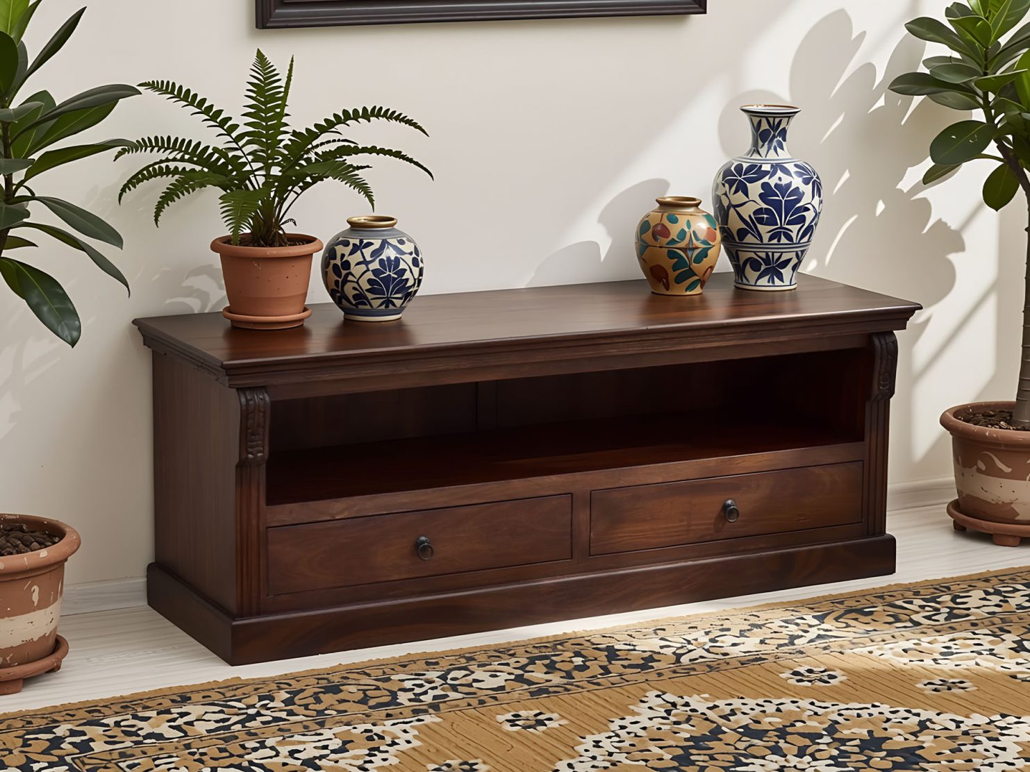 komoda-rtv-szafka-pod-telewizor-kolonialna-lite-drewno-palisander-indyjski-ciemny-braz
