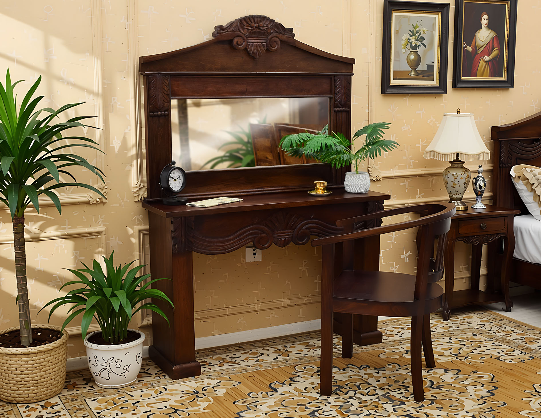 toaletka-kolonialna-recznie-rzezbiona-palisander-ciemny-braz