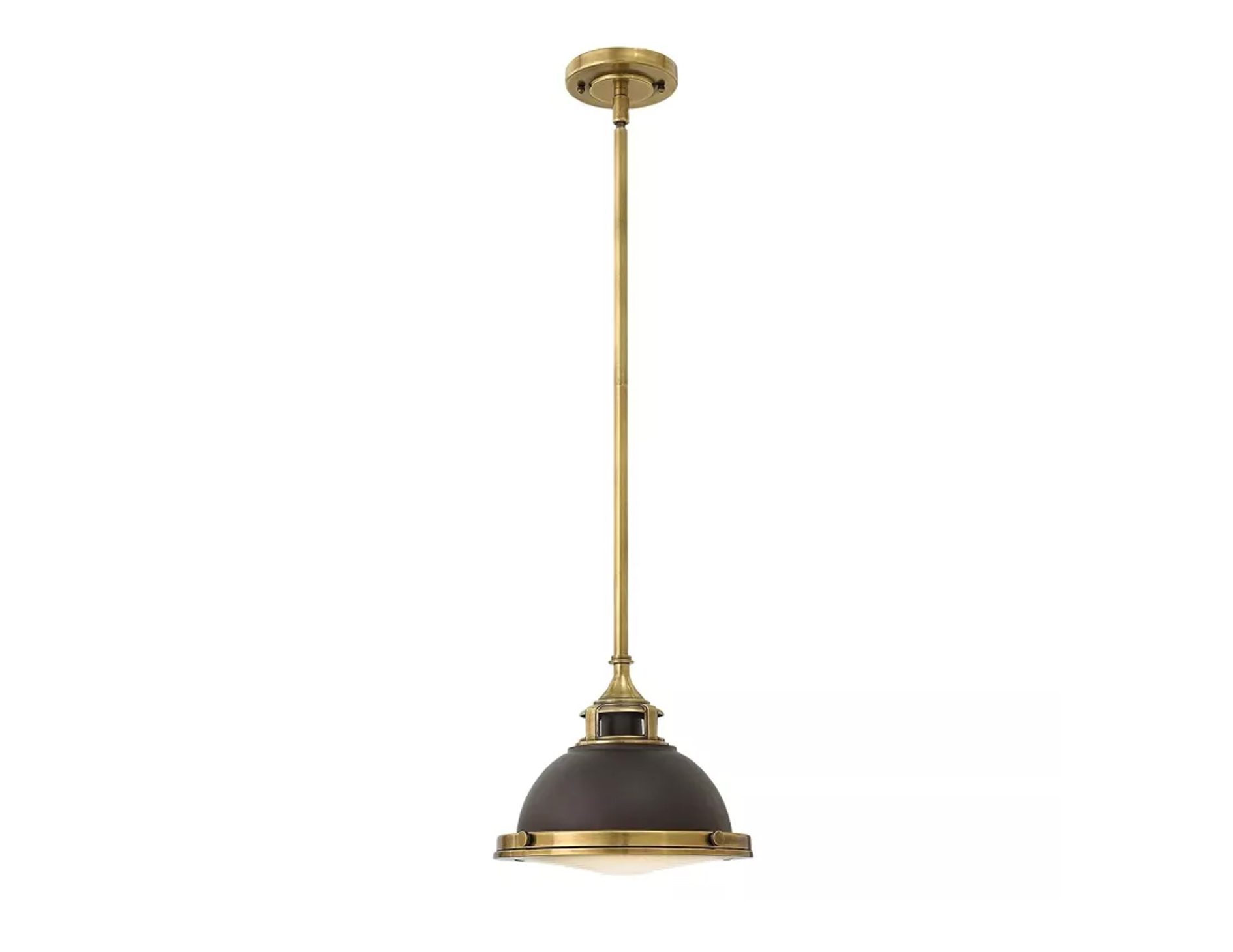 Lampa wisząca Amelia mała jedno źródło światła ciemnobrązowa