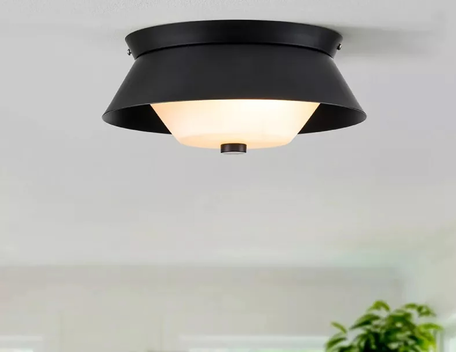 Lampa sufitowa plafon Bowtie jedno źródło światła kolor matowa czerń mała (6)