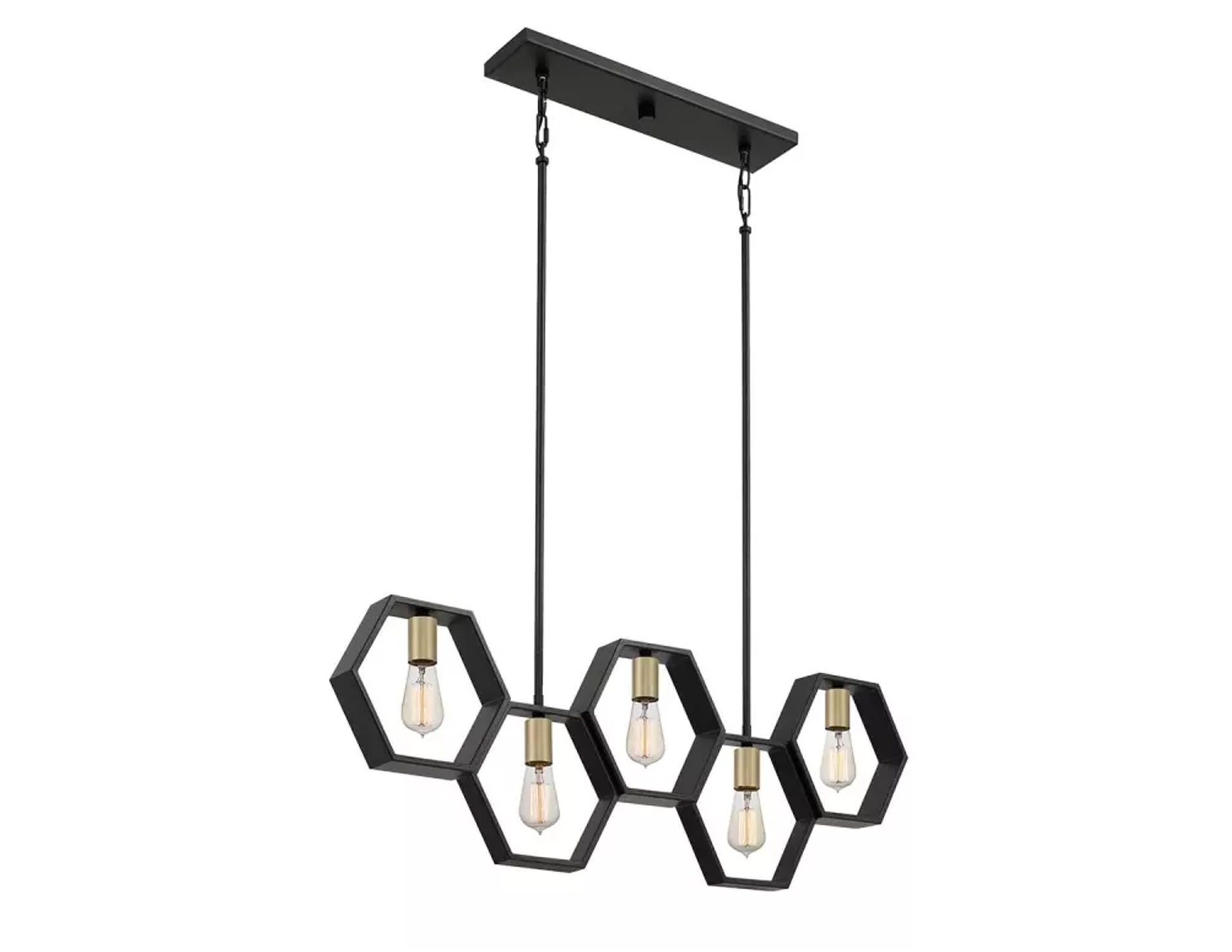 Lampa wisząca wyspowa Bismarck pięć źródeł światła kolor czarny