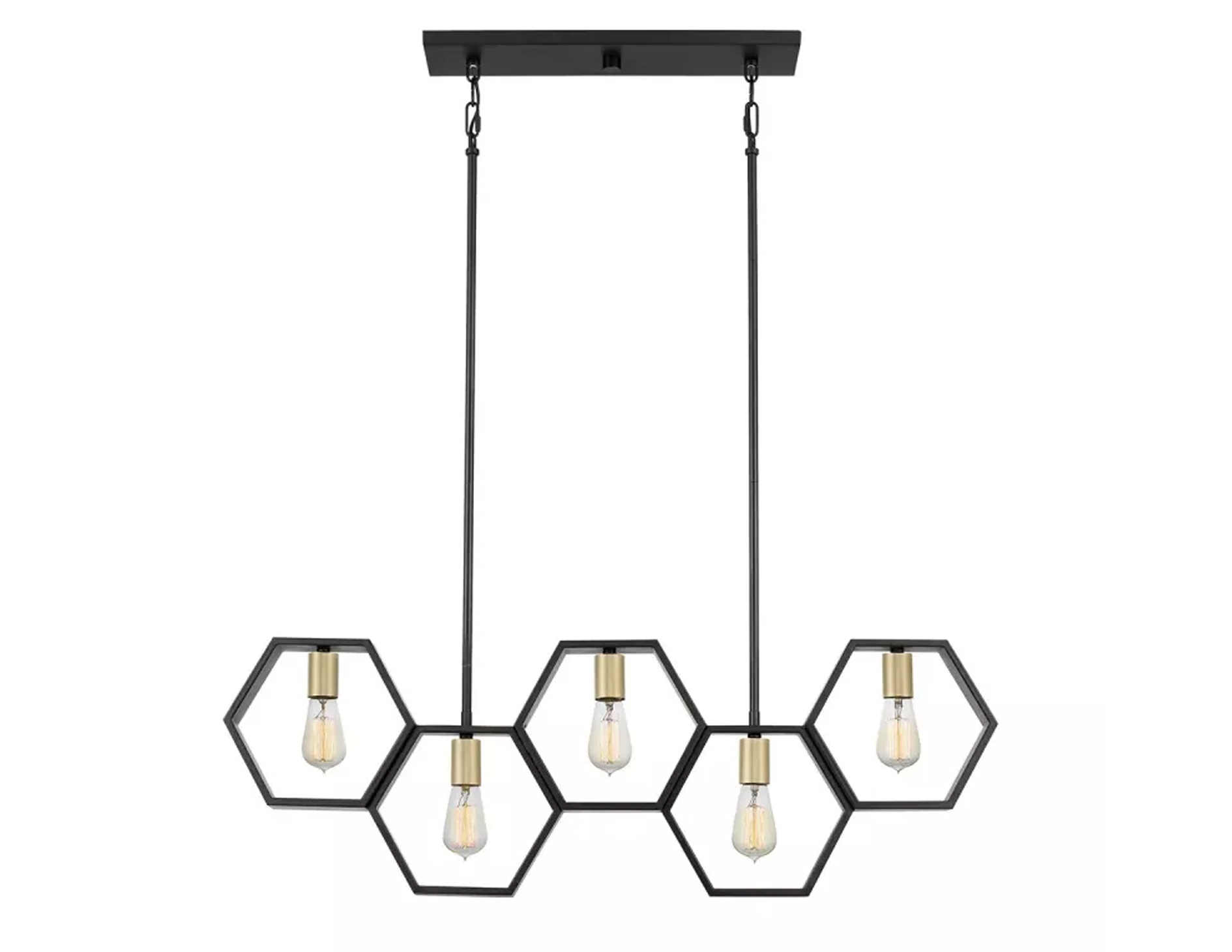 Lampa wisząca wyspowa Bismarck pięć źródeł światła kolor czarny (4)