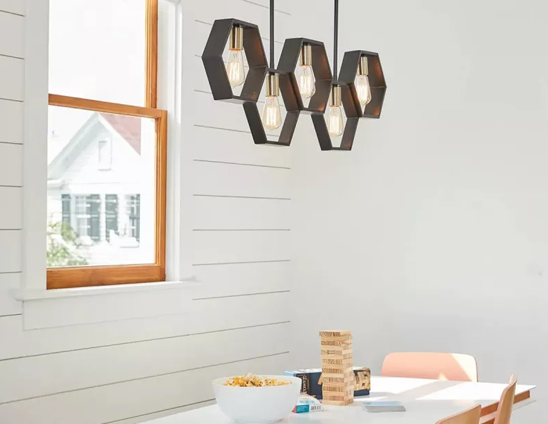 Lampa wisząca wyspowa Bismarck pięć źródeł światła kolor czarny (5)