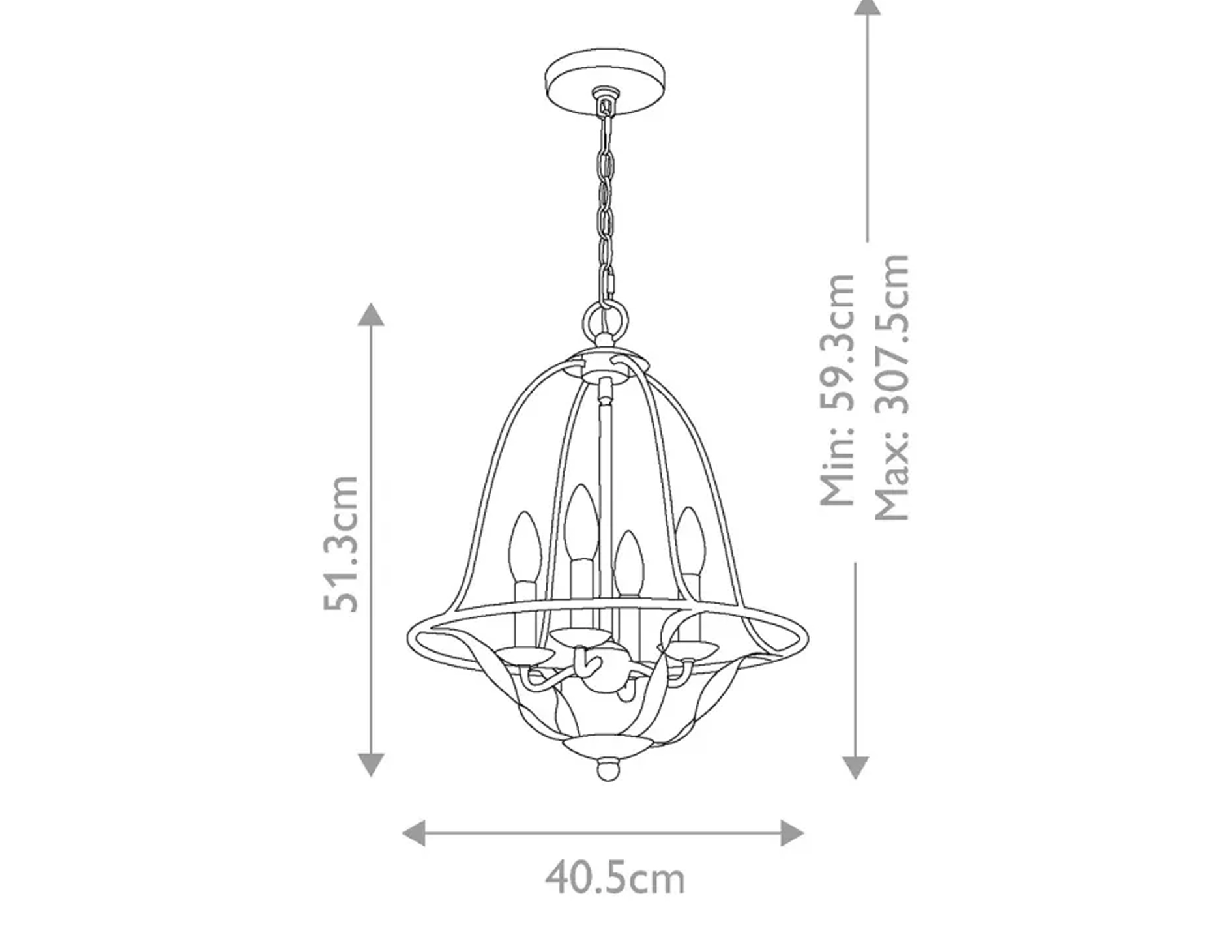 Lampa wisząca Bradbury cztery źródła światła kolor popielaty (5)