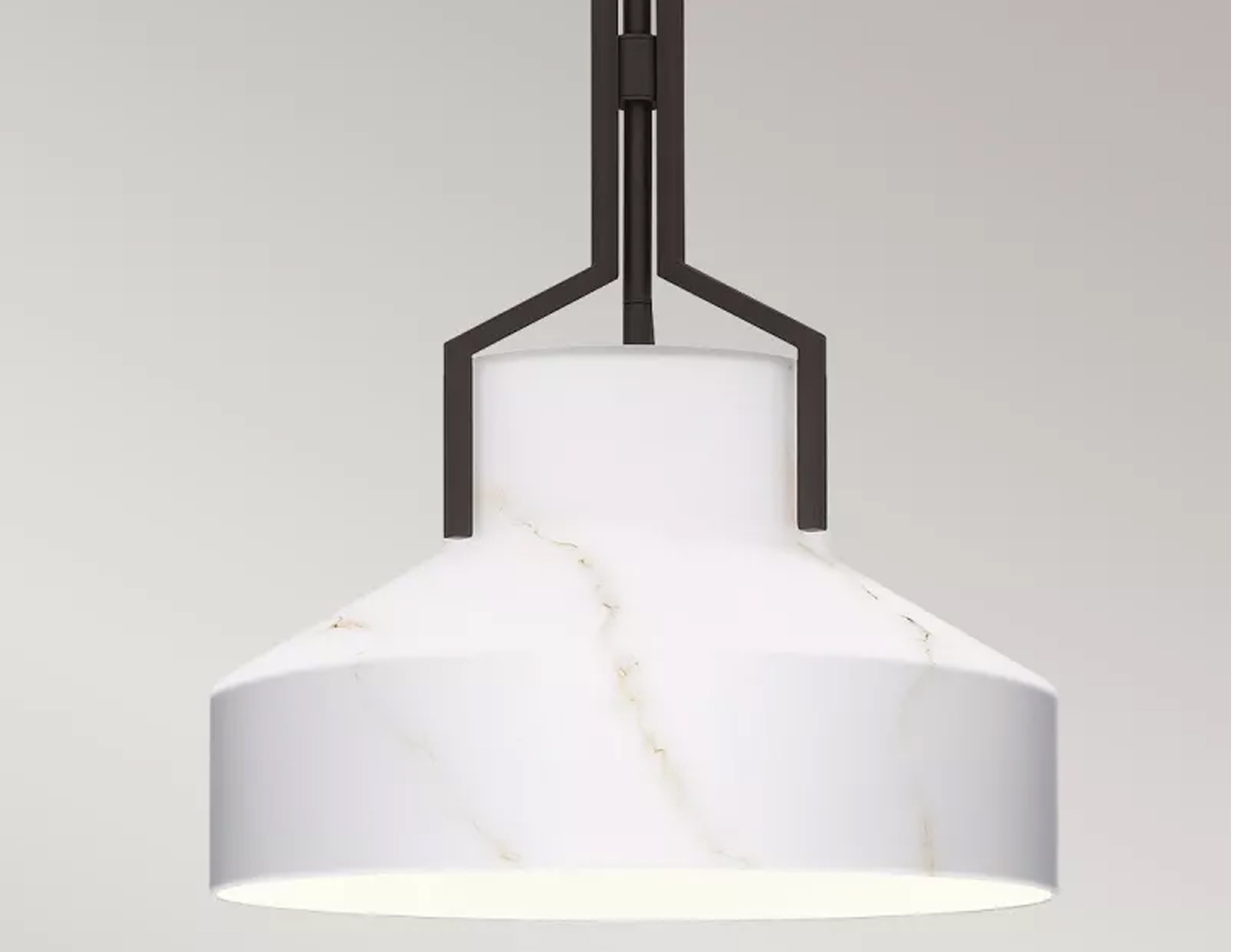 Lampa wisząca Brecken dwa źródła światła kolor stary brąz + alabastrowy klosz (2)