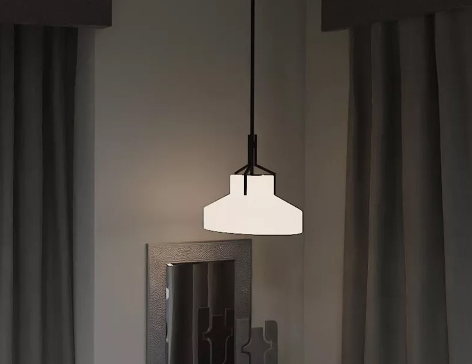 Lampa wisząca Brecken dwa źródła światła kolor stary brąz + alabastrowy klosz (5)